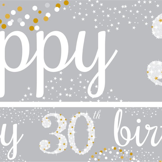 30th Birthday Paper Banners 1 design 1m each - 3 pack